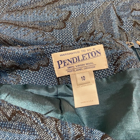 PENDLETON Blue Vintage Skirt 10 - Picture 5 of 5